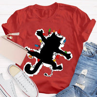 Adorable Holiday Kitty Graphic Tee, Cat Christmas Lights Shirt, Festive Winter Cat T-Shirt, Merry Catmas Animal Lover Shirt, Xmas Holiday Present
