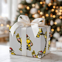 Sports Christmas Gift Wrap, Football Santa Wrapping Paper, Running Santa Holiday Paper, American Football Gift Wrapping Paper, Present Roll