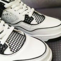 Basketball Shoes, White Black Colorway, Lace Up Design, Casual Gift for Shoe Lovers