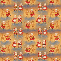 Vintage Christmas Gift Wrap, Retro Santa and Mrs Claus Wrapping Paper, Nostalgic Holiday Paper Roll, Xmas Gift Wrap, Winter Wrapping Paper