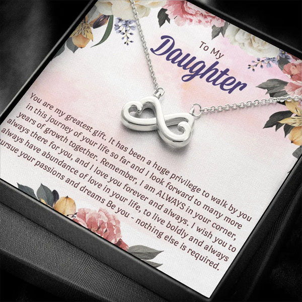 Handcrafted Pendant Necklace, Infinity Heart Necklace for Daughter, Birthday Necklace Present from Dad, Christmas Keepsake Je