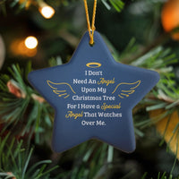Bereavement Sympathy Christmas Ornament, Memorial Angel Star Ornament, Remembrance Keepsake, In Loving Memory Ceramic Tree Decor
