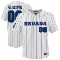 Nevada Wolf Pack Lightweight Collegiate Baseball Pinstripe NIL Pick-A-Player Fashion Jersey - White