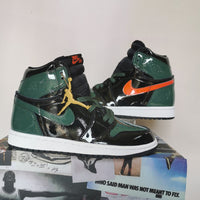 Sneakers, Black Green Colorway, Lace Up Design, Casual Gift for Sneaker Fans