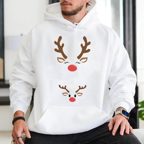 Adorable Mommy and Baby Holiday Sweatshirt, Reindeer Pregnancy Announcement Hoodie, Expecting Mom Christmas Hooded Sweater Ma