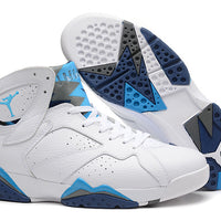 Sneakers, White Blue Colorway, Lace Up Design, Casual Gift for Sneaker Fans