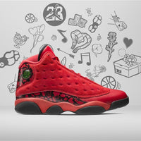 Sneakers, Red Black Colorway, Lace Up Design, Casual Gift for Sneaker Fans