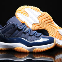 Low Top Sneakers, Navy Orange Colorway, Lace Up Design, Casual Gift for Sneaker Fans