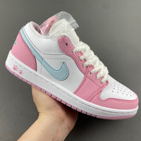 Low Top Sneakers, White Pink Colorway, Lace Up Design, Casual Gift for Sneaker Fans