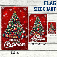 Merry Christmas Holiday Yard Flag, Christmas Tree Garden Flag, Festive Winter Outdoor Decor, Double Sided Lawn Banner