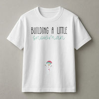 Christmas Pregnancy Announcement Shirt, Building a Little Snowman T-Shirt, Adorable Holiday Baby Reveal Tee, New Mom Present Tee
