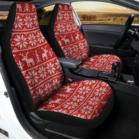 Nordic Reindeer Knit Car Seat Covers, Christmas Car Seat Covers, Holiday Festive Seat Protectors, Polar Fleece Winter Auto Decor Present