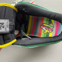 Low Top Sneakers, Black Red Green Pink Colorway, Mismatched Colorway, Lace Up Design, Casual Gift for Sneaker Fans