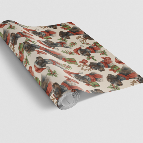 GSP Christmas Dog Gift Wrap, German Shorthaired Pointer Wrapping Paper, Mistletoe Holiday Wrapping Paper, Dog Lover Xmas Wrap