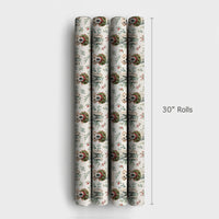 Adorable Dog Holiday Gift Wrap, Yellow Labrador Christmas Wrapping Paper, Labrador Wreath Wrapping Paper, Dog Lover Xmas Gift Wrap Paper Roll
