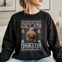 Humorous Boxing Meme Holiday Sweater, Ugly Ath Thweater Christmas Sweatshirt, Retro Boxing Xmas Crewneck, Viral Boxing Holiday Sweatshirt Present
