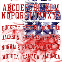 Custom Baseball Jersey - White White-Red 3D American Flag Authentic