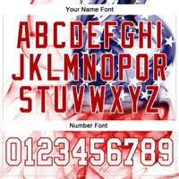 Custom Baseball Jersey - White White-Red 3D American Flag Authentic