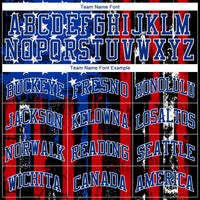 Custom Baseball Jersey - Black Red Royal-White 3D Distressed American Flag Authentic