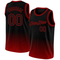 Custom Basketball Jersey - Black Red Fade Fashion Authentic City Edition