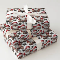 Buff Santa Claus Gift Wrap, Tattooed Santa Wrapping Paper, Edgy Hipster Christmas Wrapping Paper, Humorous Holiday Gift Wrap, Cool Xmas Paper
