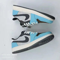 Low Top Sneakers, Gray Teal Colorway, Lace Up Design, Casual Gift for Sneaker Fans
