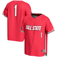 #1 Ball State Cardinals Lightweight Baseball Fashion Jersey - Cardinal