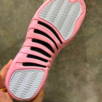 High Top Sneakers, White Pink Colorway, Lace Up Design, Casual Gift for Sneaker Fans