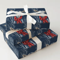 Navy Blue Red Scarf Holiday Gift Wrap, Winter Goat Christmas Wrapping Paper, Farm Animal Christmas Wrapping Paper, Festive Winter Gift Wrap