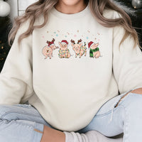Humorous Festive Farm Animal Crewneck, Christmas Pig Sweatshirt, Holiday Pig Lover Sweater, Adorable Farmer Pullover, Xmas Present for Men and Women