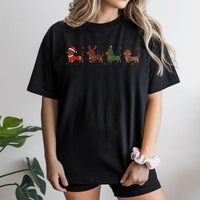Festive Weiner Dog Holiday Tee, Christmas Dachshund T-Shirt, Adorable Doxie Graphic Shirt, Retro Xmas Puppy T-Shirt, Dog Lover Holiday Present