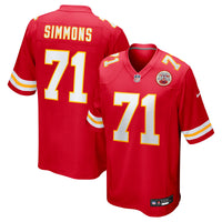 Kansas City Chiefs Josh Simmons Red Game Jersey