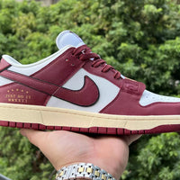 Low Top Sneakers, Burgundy White Colorway, Lace Up Design, Casual Gift for Sneaker Fans
