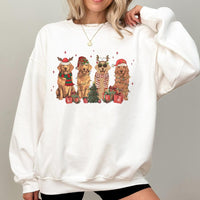 Festive Dog Holiday Sweater, Golden Retriever Christmas Sweatshirt, Adorable Golden Retriever Xmas Crewneck, Dog Mom Pullover, Christmas Present