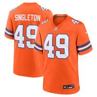 Denver Broncos Alex Singleton Orange Alternate Game Jersey