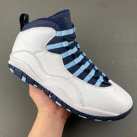 Retro High Top Sneakers, Blue Colorway, Lace Up Design, Casual Gift for Sneaker Fans