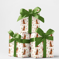 Adorable Hound Dog Holiday Wrapping Paper, Bloodhound Christmas Gift Wrap, Festive Winter Puppy Gift Wrap