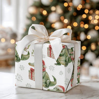 Santa Gator Holiday Gift Wrap, Christmas Alligator Wrapping Paper, Whimsical Reptile Animal Wrapping Paper, Humorous Winter Present Gift Wrap
