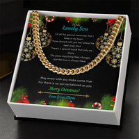 Holiday Present from Mom, Christmas Present for Son Cuban Link Chain Necklace, Mens Cuban Link Chain, Son Christmas Jewelry, Steel Chain Necklace