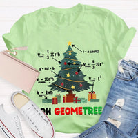 Humorous Geometry Holiday Tree Tee, Oh Geometree Math Teacher Christmas Shirt, Math Lover Xmas T-Shirt, Christmas Educator Shirt