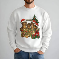 Wiener Dog Holiday Sweatshirt, Dachshund Christmas Sweatshirt, Doxie Puppy Xmas Crewneck, Adorable Dog Lover Sweater, Christmas Dog Sweatshirt