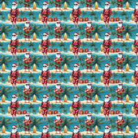 Beach Christmas Gift Wrap, Tropical Santa Wrapping Paper, Coastal Holiday Wrapping Paper, Island Santa Present Paper, Summer Gift Wrap Roll