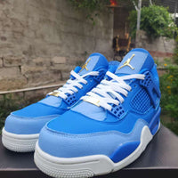 Mid Top Sneakers, Royal Blue Gold Colorway, Lace Up Design, Casual Gift for Sneaker Fans