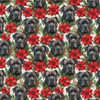 Poinsettia Pine Dog Gift Wrap, Cane Corso Christmas Wrapping Paper, Holiday Cane Corso Wrapping Paper, Festive Winter Pet Gift Wrap