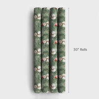 Sage Green Christmas Gift Wrap, Watercolor Snowman Wrapping Paper, Winter Holiday Snowman Gift Wrap, Adorable Snowman Christmas Wrapping Paper