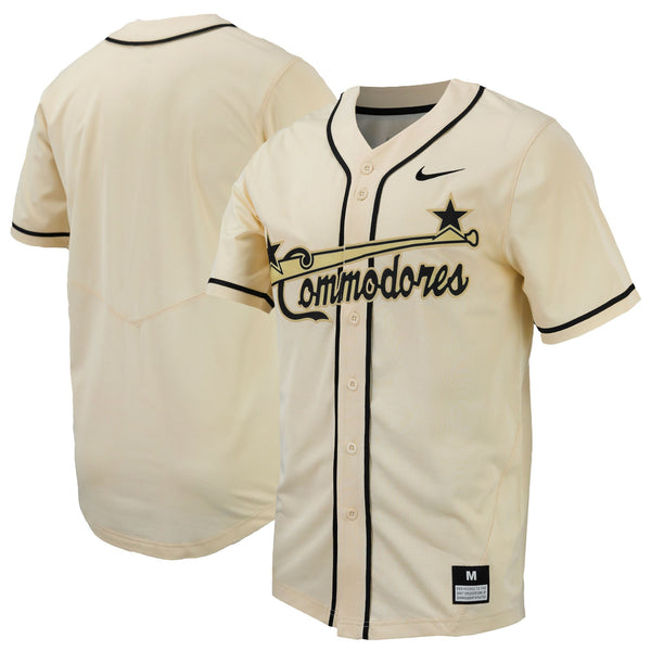 Natural Vanderbilt Commodores Replica Full-Button Baseball Jersey