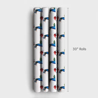 Watercolor Santa Hat Bird Gift Wrap Roll, Peacock Christmas Wrapping Paper, Elegant Holiday Wrapping Paper, Festive Winter Bird Gift Wrap