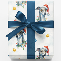 Iggy Dog Christmas Gift Wrap, Italian Greyhound Wrapping Paper, Adorable Sighthound Holiday Wrapping Paper, Pet Lover Xmas Gift Wrap Roll