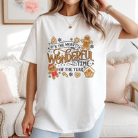 Most Wonderful Time Shirt, Gingerbread Christmas T-Shirt, Adorable Holiday Gingerbread Tee, Retro Christmas Graphic Shirt, Festive Xmas Present