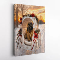 Holiday Dog Carriage Print, Brussels Griffon Christmas Carriage Digital Wall Art, Fairy Tale Dog Lover Poster, Printable Xmas Decor